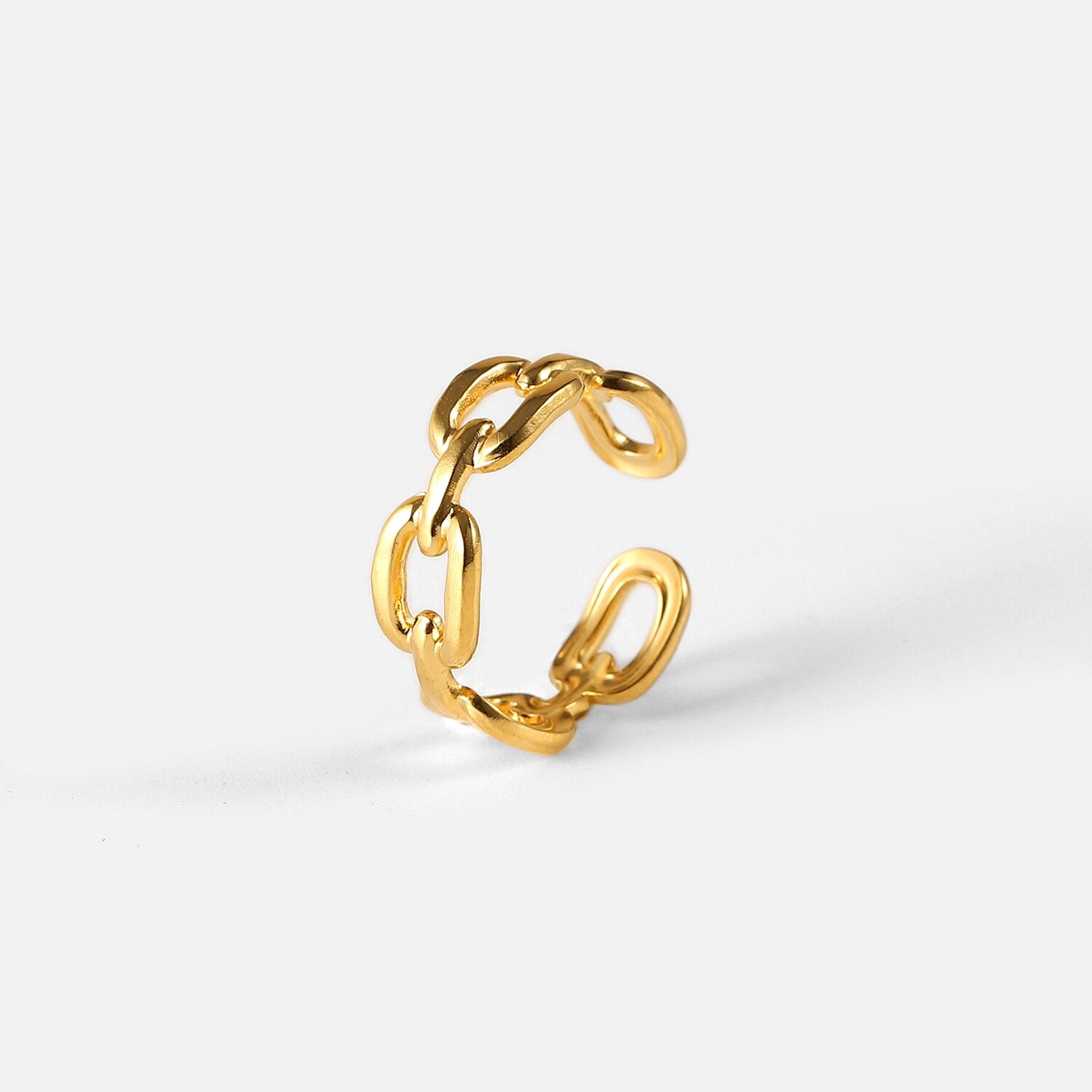 Twisted Link Chain Open Rings - Luxuries